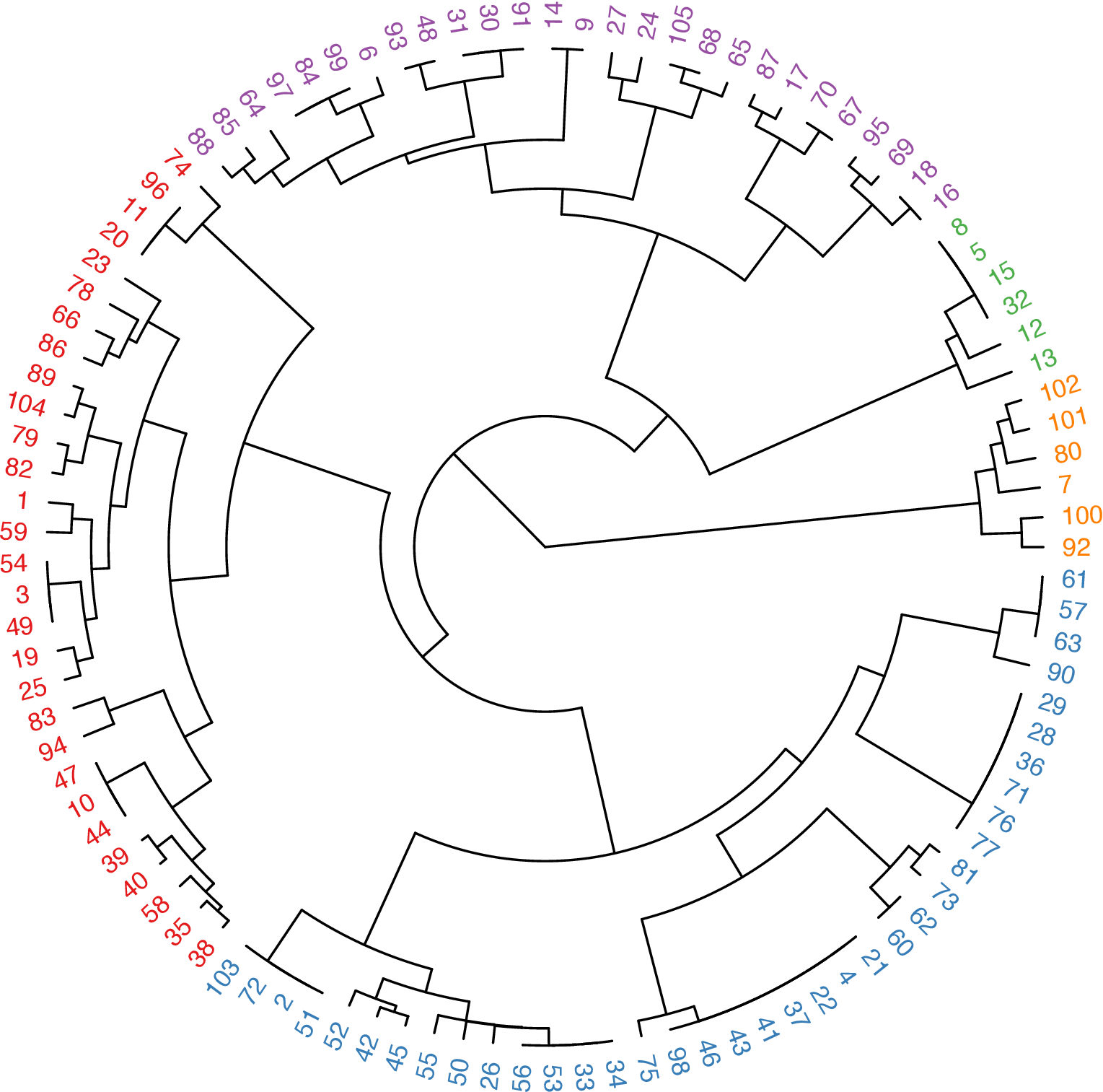 Figure 5: Tree visualization of the molecular clustering result.